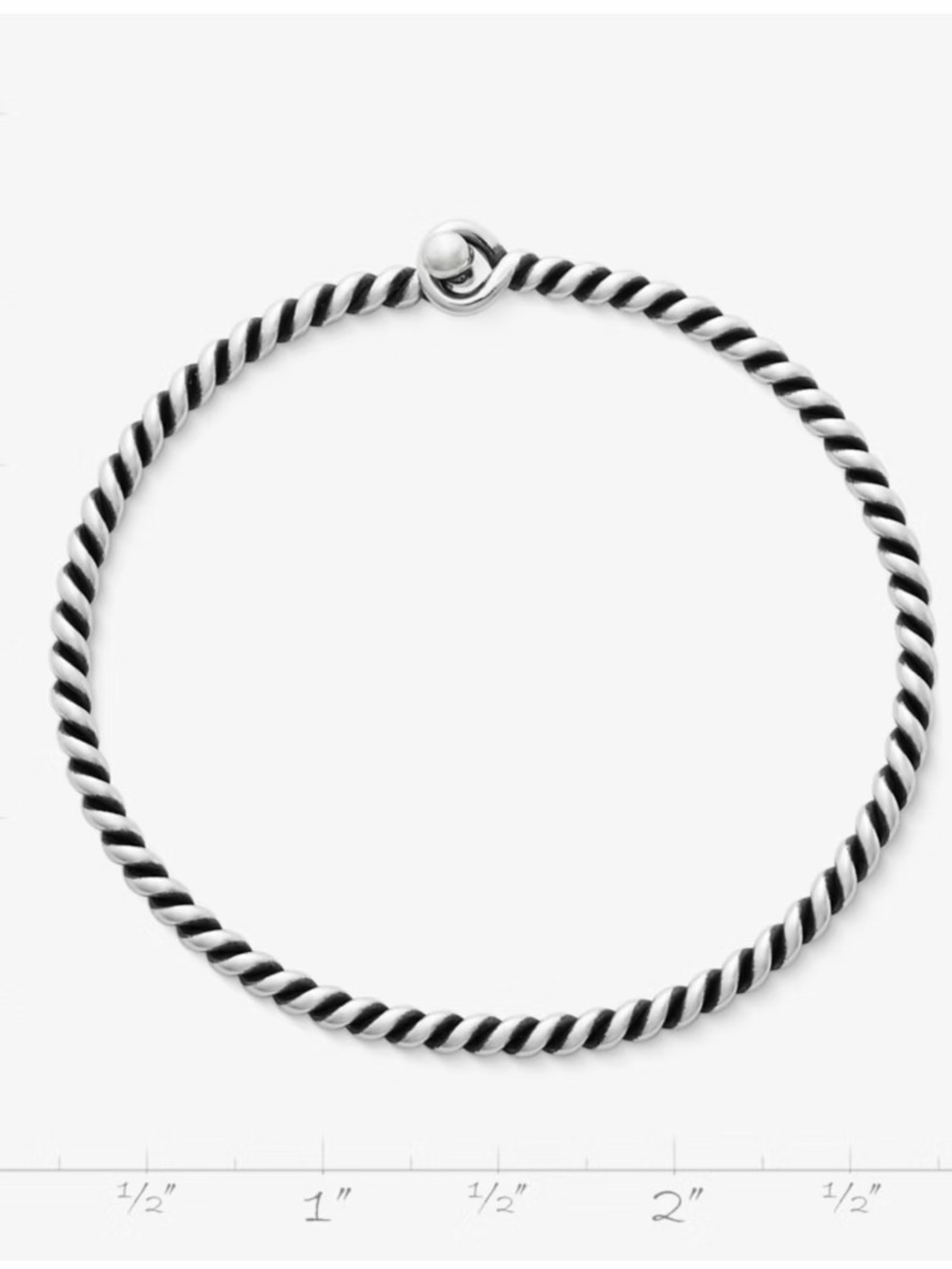 James Avery Silver Twisted Rope Bangle in Sterling Silver - Picture 4 of 5